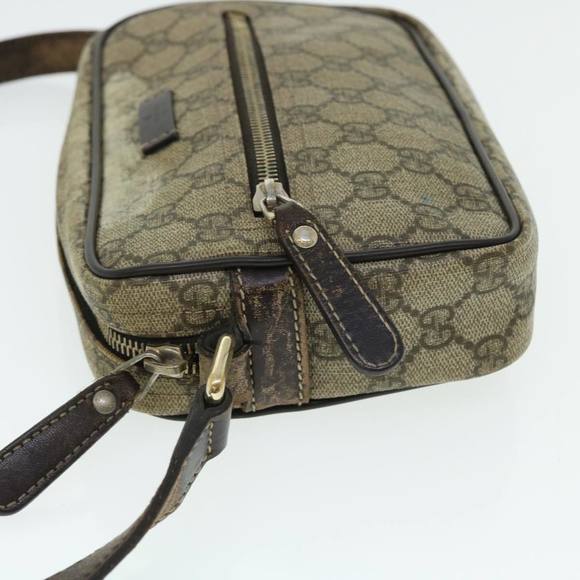 GUCCI GG Canvas Shoulder Bag PVC Leather Beige Auth 51841 - Picture 3 of 16